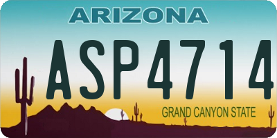 AZ license plate ASP4714
