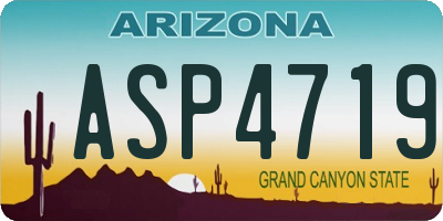 AZ license plate ASP4719