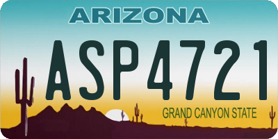 AZ license plate ASP4721