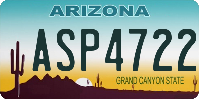 AZ license plate ASP4722