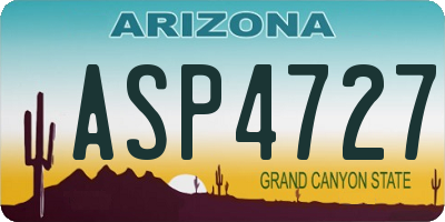 AZ license plate ASP4727