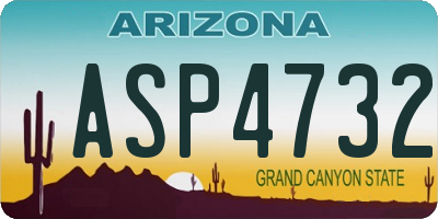 AZ license plate ASP4732