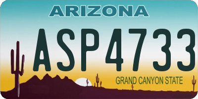 AZ license plate ASP4733