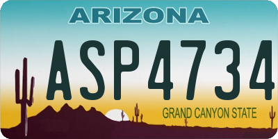 AZ license plate ASP4734
