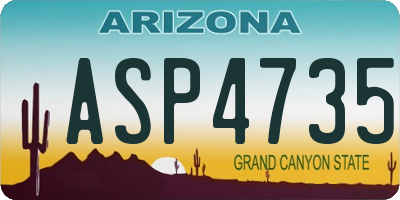 AZ license plate ASP4735