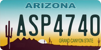 AZ license plate ASP4740