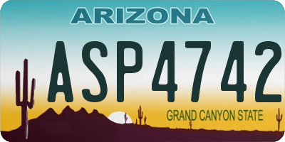 AZ license plate ASP4742