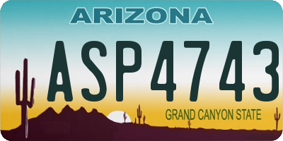 AZ license plate ASP4743