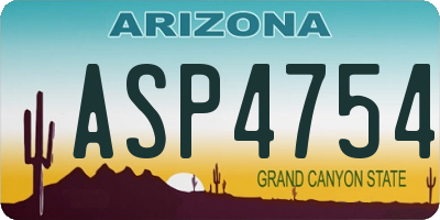 AZ license plate ASP4754