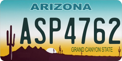 AZ license plate ASP4762