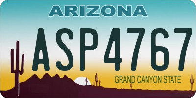 AZ license plate ASP4767