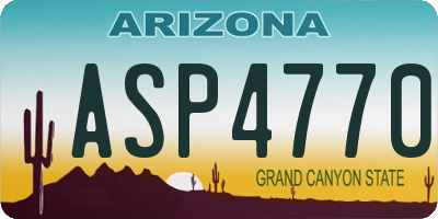 AZ license plate ASP4770