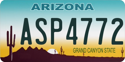 AZ license plate ASP4772