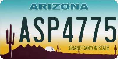 AZ license plate ASP4775