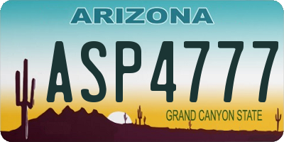 AZ license plate ASP4777