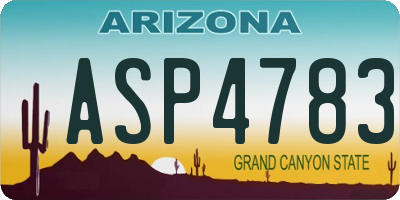 AZ license plate ASP4783