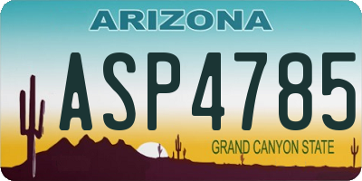 AZ license plate ASP4785