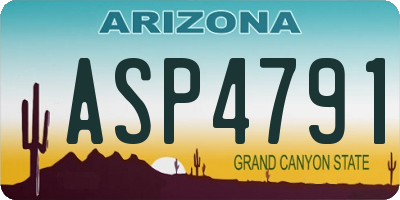 AZ license plate ASP4791