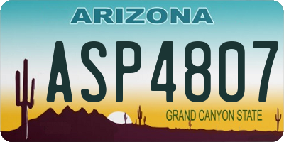 AZ license plate ASP4807