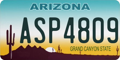 AZ license plate ASP4809