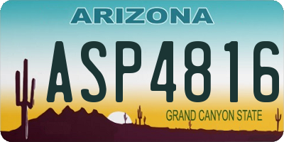 AZ license plate ASP4816