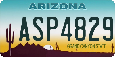 AZ license plate ASP4829