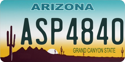 AZ license plate ASP4840