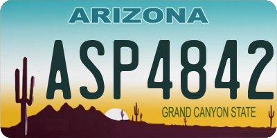 AZ license plate ASP4842