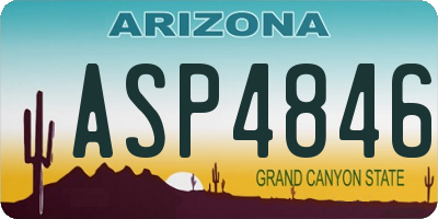 AZ license plate ASP4846