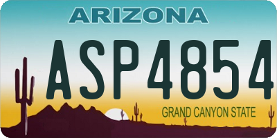 AZ license plate ASP4854