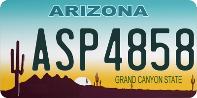 AZ license plate ASP4858