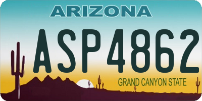 AZ license plate ASP4862