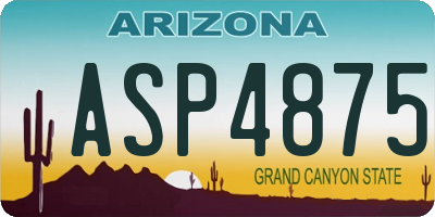 AZ license plate ASP4875