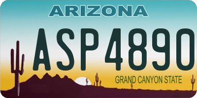 AZ license plate ASP4890