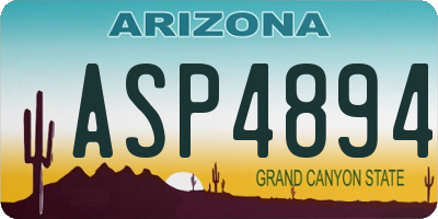 AZ license plate ASP4894