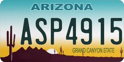 AZ license plate ASP4915