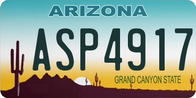 AZ license plate ASP4917