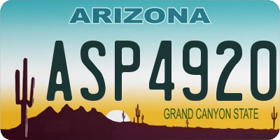 AZ license plate ASP4920