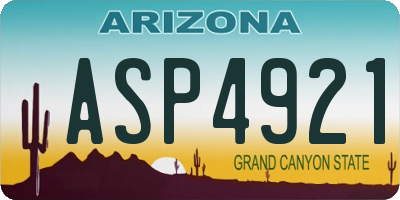 AZ license plate ASP4921
