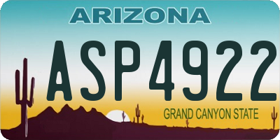 AZ license plate ASP4922