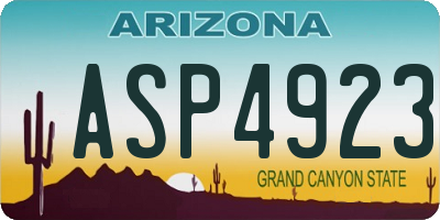 AZ license plate ASP4923