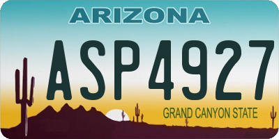 AZ license plate ASP4927