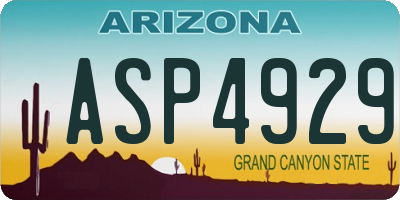AZ license plate ASP4929
