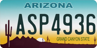 AZ license plate ASP4936