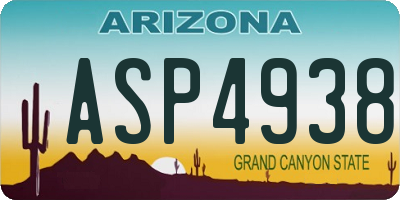 AZ license plate ASP4938
