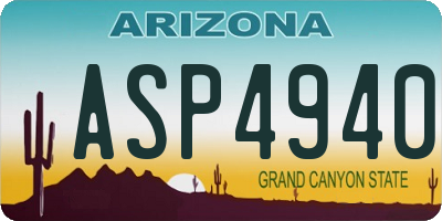 AZ license plate ASP4940