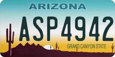 AZ license plate ASP4942