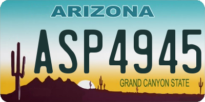 AZ license plate ASP4945