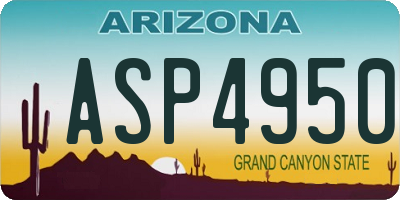 AZ license plate ASP4950