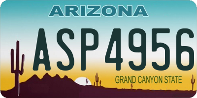 AZ license plate ASP4956